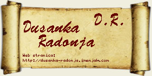 Dušanka Radonja vizit kartica